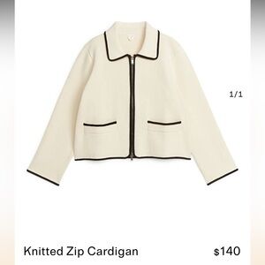 ARKET Knitted Zip Cardigan XS